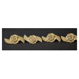 (4) 1950s Solid Brass Napkin Rings featuraing a