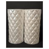 (2) 6" "Quilted" Wax LED Candles