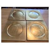 (4) 12.5" Square Gold Chargers