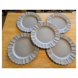 (4) 13" Grey Chargers w/Scalloped Edges