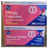 (2) New Pkgs of Kroger Allergy Tablets & Capsules