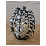 August & Leo Black LED Pumpkin 8in