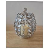 August & Leo Gold LED Pumpkin 8in