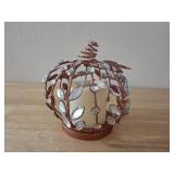 6" August & Leo orange LED Pumpkin