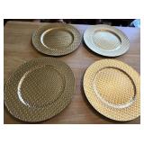 (4) "Centrum Golden Weave" Polymer Chargers