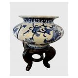 Chinese Blue and White Porcelain Fishbowl Planter