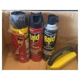 (3) Cans of Raid Spray & Brush (1) Full (2) Less