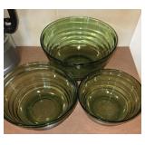 (3) New Green Anchor Fire King Bowls