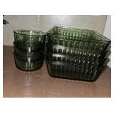 (4) Anchor 8 Cup Dishes + (3) Condiment Bowls