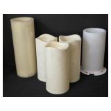 (4) Plastic & (1) Wax Flameless Candles