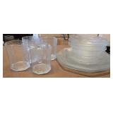 Set of Clear Glass Dishes