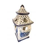 14" Chinoiserie Style Ceramic Birdhouse