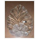 New 17.5"  Mikasa Hibiscus Frost Platter, Crafted
