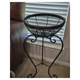 29.5" Black Metal Wire Basket Stand features a