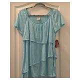 NWT SZ XL Faded Glory Shutter Pleat Paisley Top
