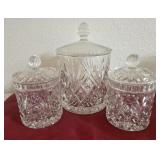 (3) Lidded Crystal Jars