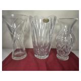 (3) Crystal Vases