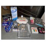 Shelf w/Straws, (3) New Boxes of Baking Cups,