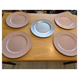 (4) 13" Dusty Rose Chargers & (1) Silver Charger
