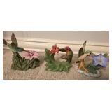 (3) Bronson Porcelain Hummingbird Figurines
