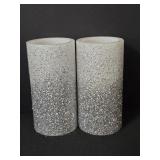 (2) Silver Glitter Flameless Candles