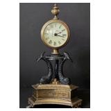 Empire Manner Swan Motif Brass Clock featuring