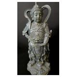Green Wei Tuo Statue w/Blue-grey Celadon glaze