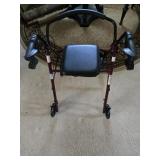 Burgundy Medline Steel Rolling Walker featuring