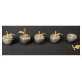 (5) Vintage Metal Appple-shaped Place Card or