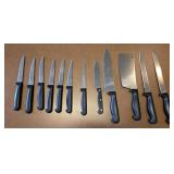 Set of (12) Diamond Cut Knives