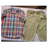 (1) Sz L Colorful Plaid Seer Sucker Shirt & (1)