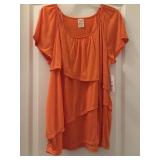 NWT Sz XL Faded Glory Shutter Pleat Paisley Top