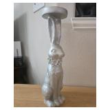 August & Leo Silver 16in Rabbit Candle Holder
