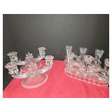 Pressed Glass Candlestick Holders
