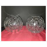 (2) Crystal Rose Bowls