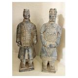 (2) 10" Terra Cotta Style Warrior Statues