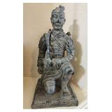 12" Kneeling Terra Cotta Style Warrior Statue