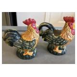 Home Brand Ceramic Rooster Creamer and Sugar Set