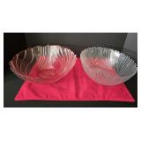 (2) Large Glass Serving Bowls