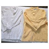 (1) Sz L White & (1) XL Yellow Gauze Shirts