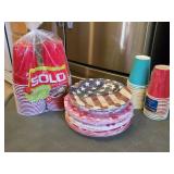 (4) Pkgs Paper Plates, New Pkg Solo Cups & Dixie