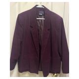 Sz 14P Vtg Collections Burgandy Corduroy Blazer