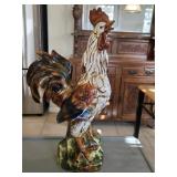 22" Vintage Majolica Ceramic Rooster