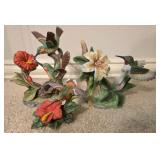 Vtg Porcelain Hummingbird Figurines