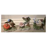 (3) Bronson Porcelaine Hummingbird Figurines