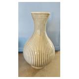 12" Blue Ribbed Vase
