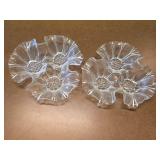 (2) Mikasa Sunflower Clear Glass Divided Relish