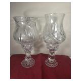 (2) Crystal Candle Holders