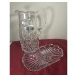 Bohemia Crystal Pitcher & Tray