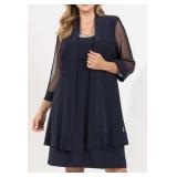 Sz 8R & M Collection Navy Blue Embellished Neck